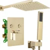 Colonne De Douche Mécanique|Rea Kit De Douche Encastré Fenix-Davis Thermostat Gold 55X30X40Cm + Box