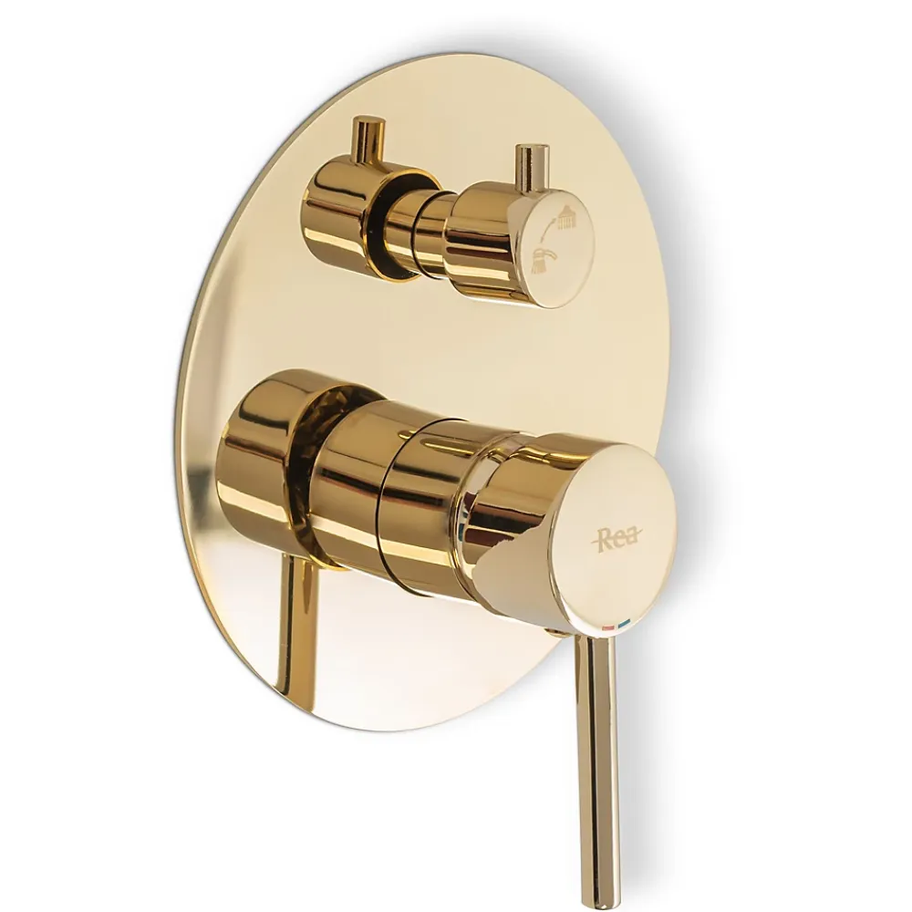 Rea Kit De Douche Encastré Lungo Gold 17X16X36,5Cm + Box