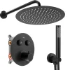 Colonne De Douche Mécanique|Rea Kit De Douche Encastré Lungo Thermostat Black 15X30X36,5Cm