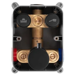 Colonne De Douche Mécanique|Rea Kit De Douche Encastré Lungo Thermostat Black 15X30X36,5Cm