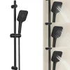 Pommeau De Douche, Flexible Et Barre De Douche|Sofetiy Max Kit de douche Noir, Douchette 3 Fonctions, Ensemble de Douche Design Réglable en Hauteur, Pommeau de douche, barre
