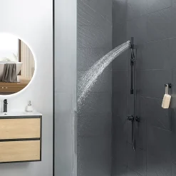 Colonne De Douche Sans Robinetterie|Bain-Bain Kit de douche Noir Mat ARIA -