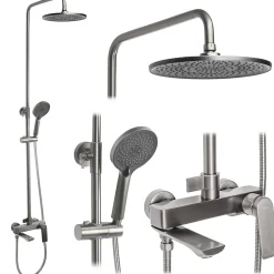 Colonne De Douche Mécanique|Rea Kit De Douche Avalon Titanium 50X23X153Cm