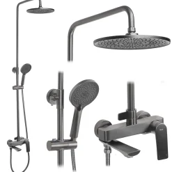 Colonne De Douche Mécanique|Rea Kit De Douche Avalon Titanium 50X23X153Cm