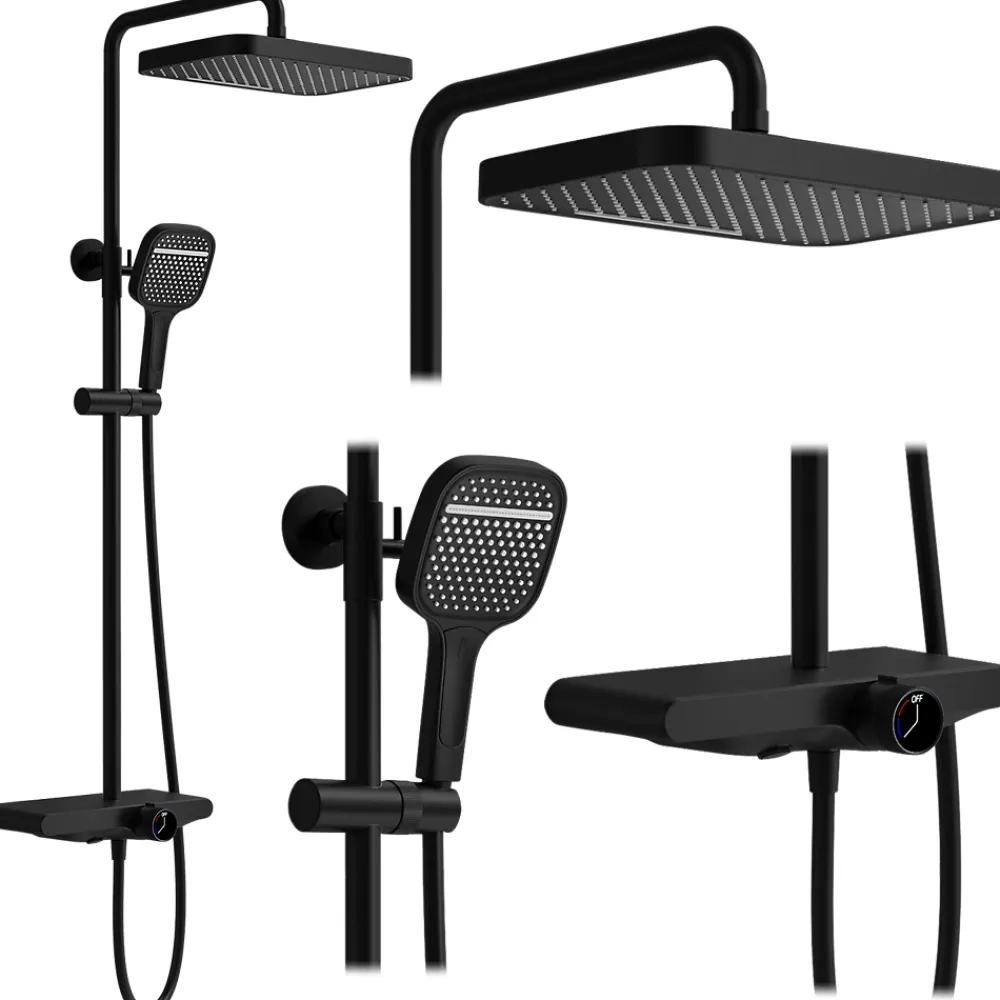 Rea Kit De Douche Bari Black 37X31X100Cm