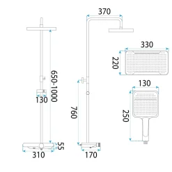Rea Kit De Douche Bari White 37X31X100Cm