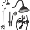 Colonne De Douche Mécanique|Rea Kit De Douche Bergamo Black 50X21X150Cm