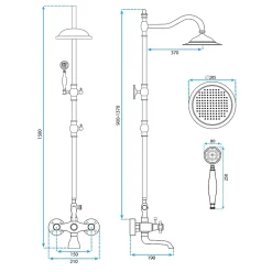 Colonne De Douche Mécanique|Rea Kit De Douche Bergamo Black 50X21X150Cm