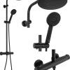 Rea Kit De Douche Bliss Thermostat Black 38,5X27,5X100Cm