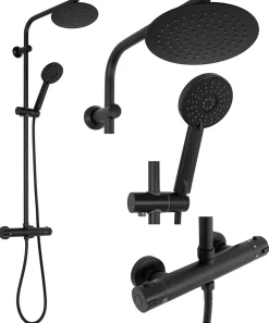 Rea Kit De Douche Bliss Thermostat Black 38,5X27,5X100Cm