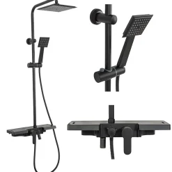 Colonne De Douche Mécanique|Rea Kit De Douche Bravo Black 45X40X105Cm