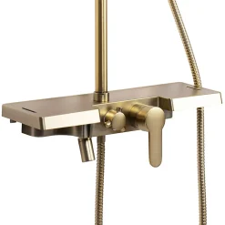 Colonne De Douche Mécanique|Rea Kit De Douche Bravo Brush Gold 45X40X105Cm