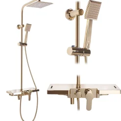 Colonne De Douche Mécanique|Rea Kit De Douche Bravo Gold 45X40X105Cm