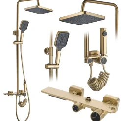 Rea Kit De Douche Helix Brush Gold 38X30X114,5Cm