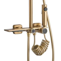 Rea Kit De Douche Helix Brush Gold 38X30X114,5Cm