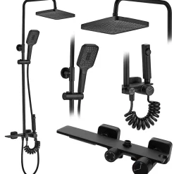 Rea Kit De Douche Helix Black 38X30X114,5Cm