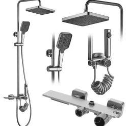Colonne De Douche Mécanique|Rea Kit De Douche Helix Brush Nickel