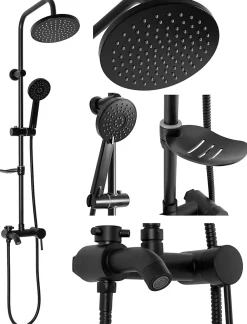Rea Kit De Douche Luis Black 45X21X100Cm