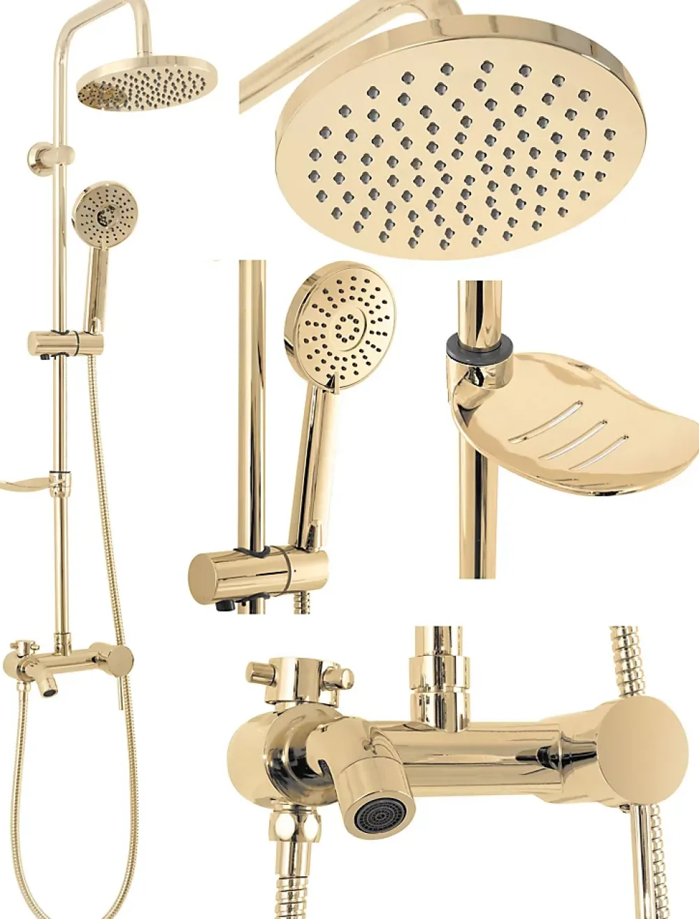 Colonne De Douche Mécanique|Rea Kit De Douche Luis Gold 45X21X100Cm