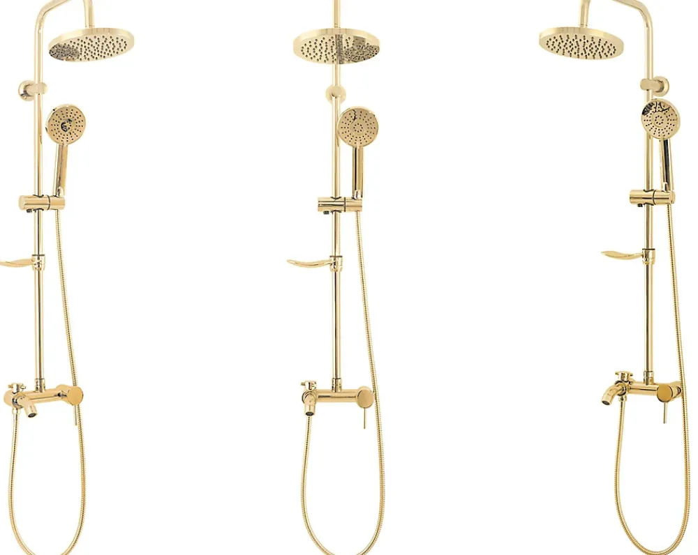 Colonne De Douche Mécanique|Rea Kit De Douche Luis Gold 45X21X100Cm