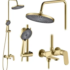 Colonne De Douche Mécanique|Rea Kit De Douche Marco Brush Gold 25X12,5X117Cm