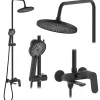 Colonne De Douche Mécanique|Rea Kit De Douche Marco Black 25X12,5X117Cm