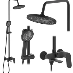 Colonne De Douche Mécanique|Rea Kit De Douche Marco Black 25X12,5X117Cm