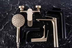 Colonne De Douche Mécanique|Rea Kit De Douche Marco Black 25X12,5X117Cm
