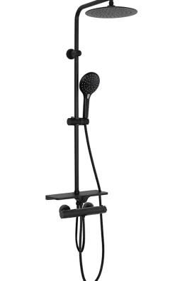Colonne De Douche Mécanique|Rea Kit De Douche Mike Thermostat Black 13X27,5X98,5Cm