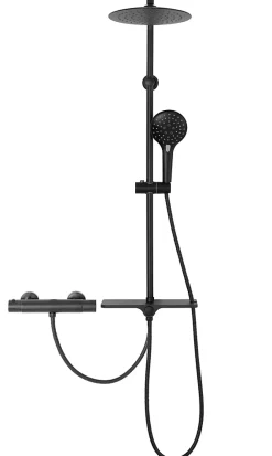 Colonne De Douche Mécanique|Rea Kit De Douche Mike Thermostat Black 13X27,5X98,5Cm