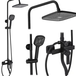 Colonne De Douche Mécanique|Rea Kit De Douche My2021-77B Argus Black 44X23X144Cm