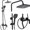 Colonne De Douche Mécanique|Rea Kit De Douche My1902-77B Storm Black 19X23X136Cm