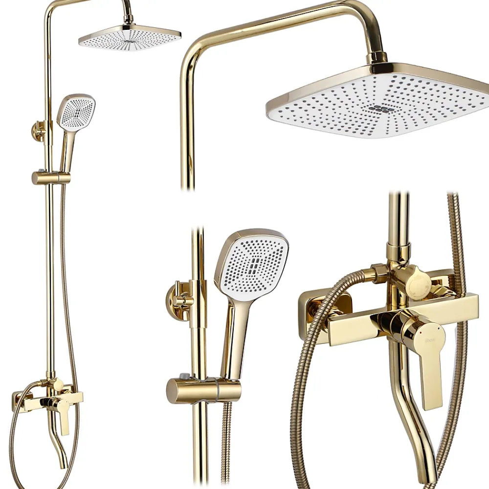 Colonne De Douche Mécanique|Rea Kit De Douche My2021-77G Argus Gold 44X23X144Cm