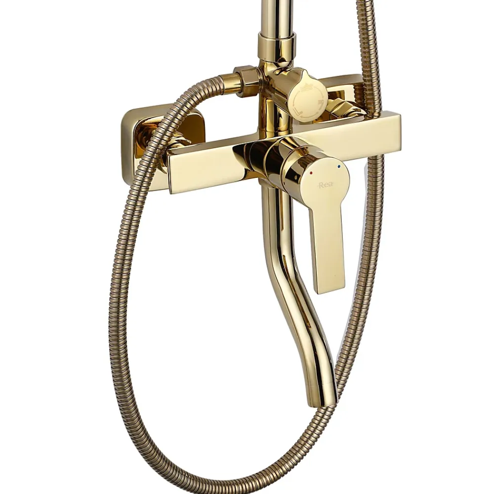 Colonne De Douche Mécanique|Rea Kit De Douche My2021-77G Argus Gold 44X23X144Cm