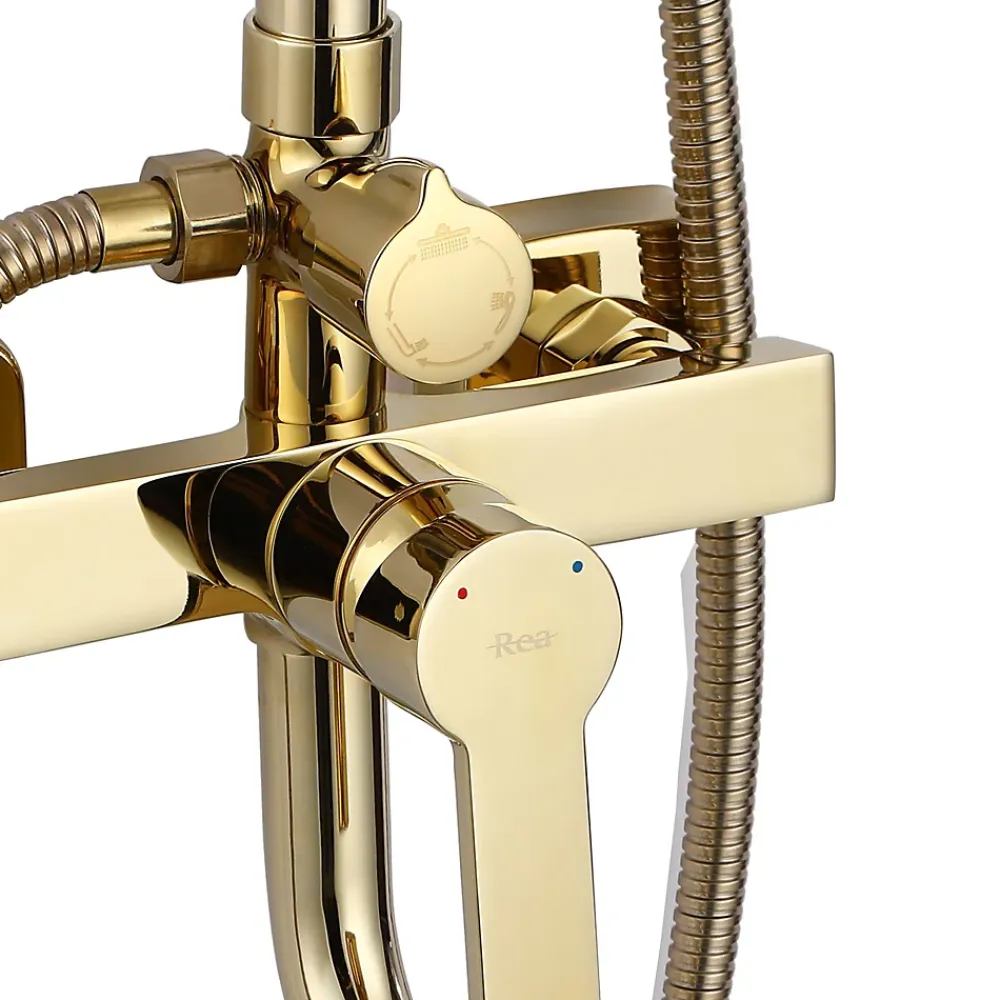 Colonne De Douche Mécanique|Rea Kit De Douche My2021-77G Argus Gold 44X23X144Cm