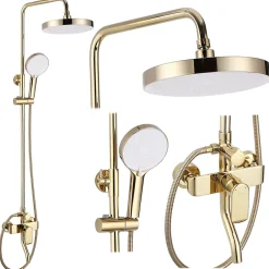 Colonne De Douche Mécanique|Rea Kit De Douche My1805-77G Bloom Gold 45X25X144Cm