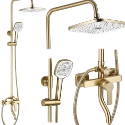 Colonne De Douche Mécanique|Rea Kit De Douche My2021-77Gg Argus Brush Gold 44X23X144Cm