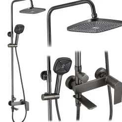 Colonne De Douche Mécanique|Rea Kit De Douche My1902-78H Storm Titanium 19X23X136Cm
