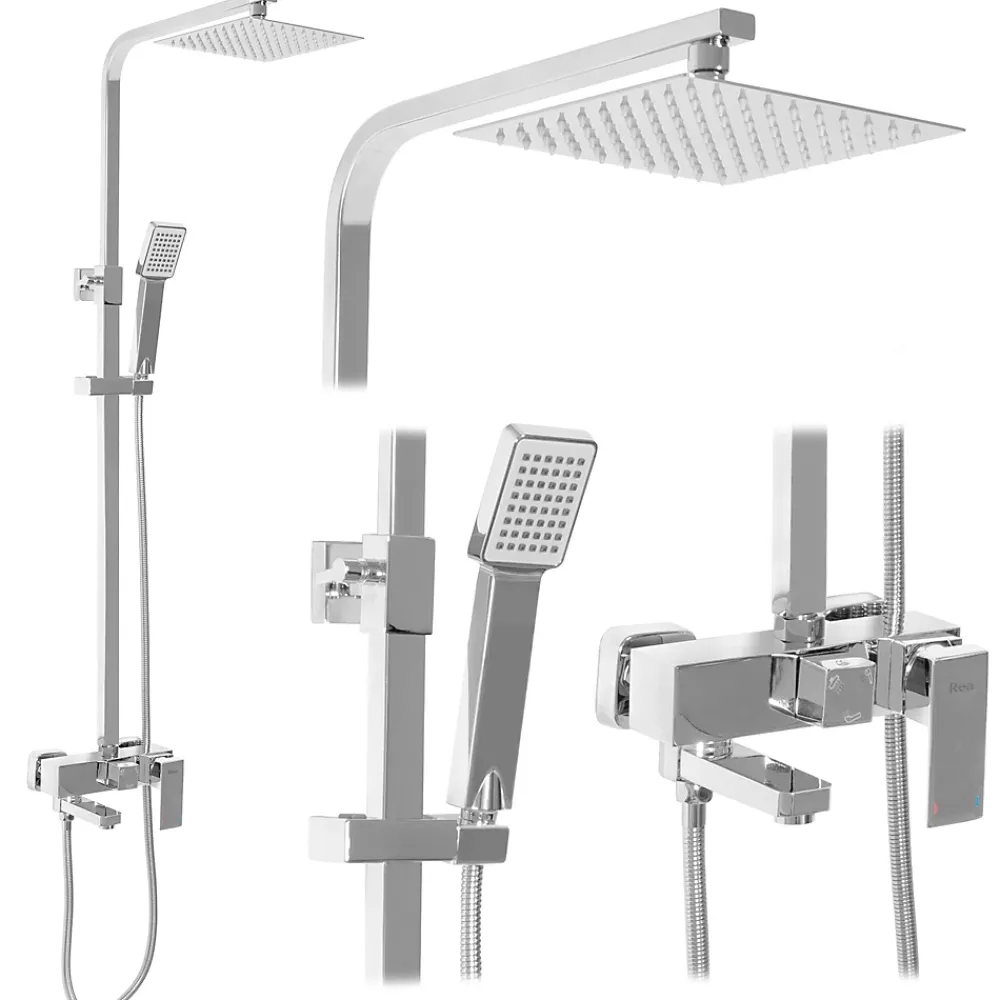 Colonne De Douche Mécanique|Rea Kit De Douche Navaro Chrome 14,5X21,5X119,5Cm