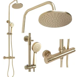Rea Kit De Douche Parot Thermostat Brush Gold 10X27X120Cm