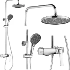 Colonne De Douche Mécanique|Rea Kit De Douche Rebel Chrome 17X25X135,5Cm