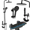 Colonne De Douche Mécanique|Rea Kit De Douche Savio Led Black 13X28X120Cm