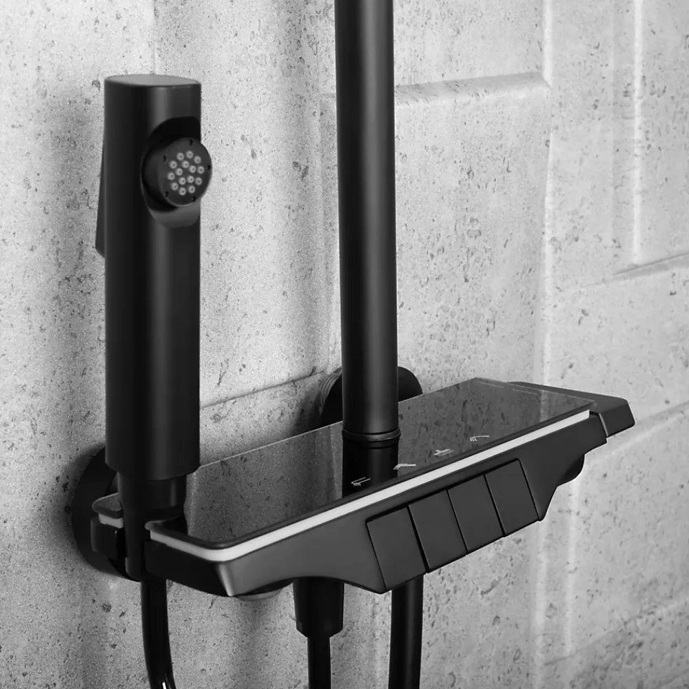 Colonne De Douche Mécanique|Rea Kit De Douche Savio Led Black 13X28X120Cm