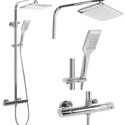 Colonne De Douche Mécanique|Rea Kit De Douche Tom Thermostat Chrome 7X27,5X120Cm