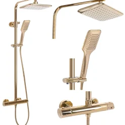 Rea Kit De Douche Tom Thermostat Gold 7X27,5X120Cm