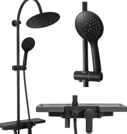 Colonne De Douche Mécanique|Rea Kit De Douche Vigo Black 51,5X40X99Cm