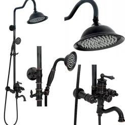 Rea Kit De Douche Vintage Black 46,5X20,5X137Cm