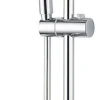 Edouard Rousseau Kit de douche sans robinetterie avec douchette 1 jet + porte savon + flexible + barre réglable, chrome, Raquette