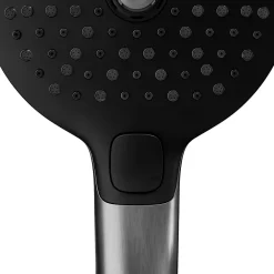 GoodHome Kit de douche sans robinetterie avec douchette 3 jets + flexible + barre de douche réglable Kolima Gun metal