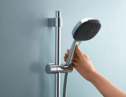Grohe Kit de douche sans robinetterie avec douchette + flexible + barre chrome, Vitalio Comfort 100